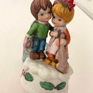 Vintage Sankyo Christmas Carolers Boy and Girl Figurines